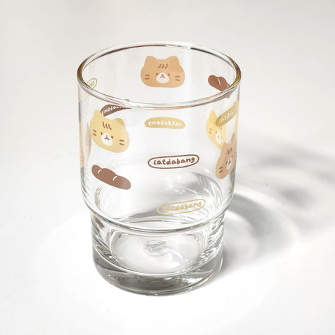 Catdabang/ Bread and Cats mini glass cup