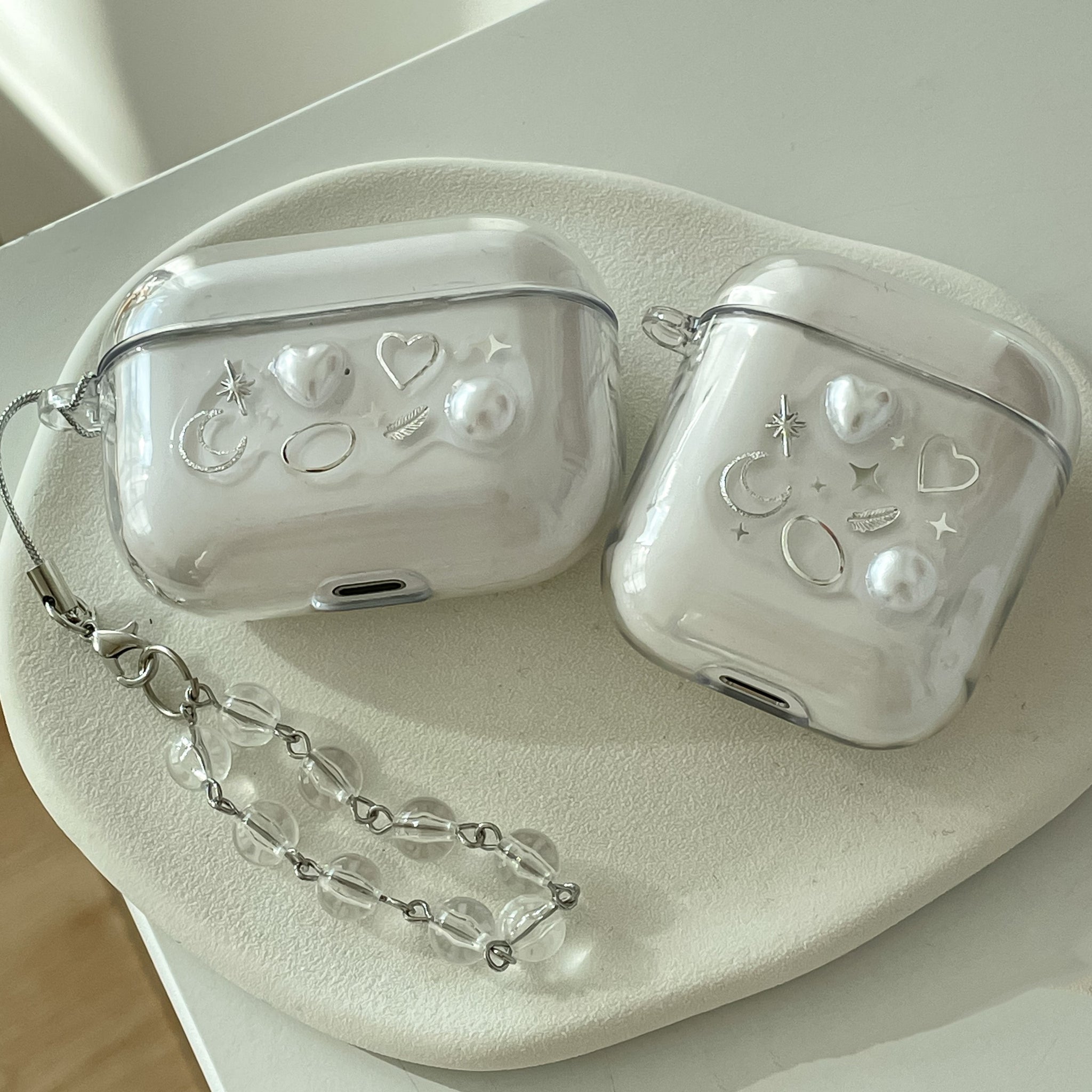 elle belle/ simple & silver airpods case