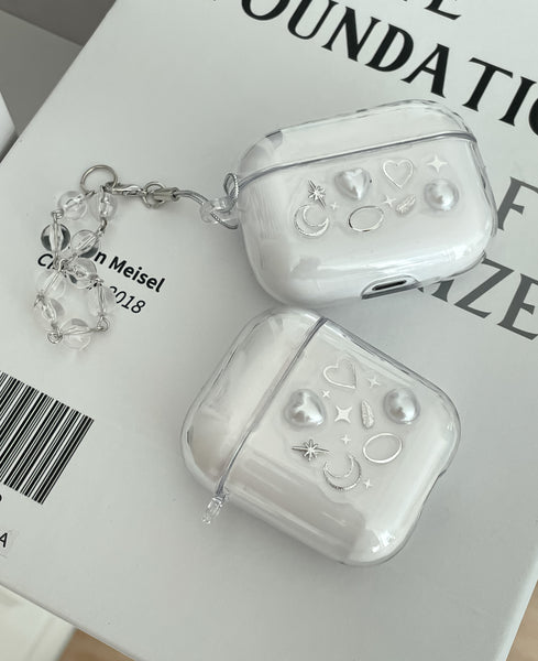 elle belle/ simple & silver airpods case