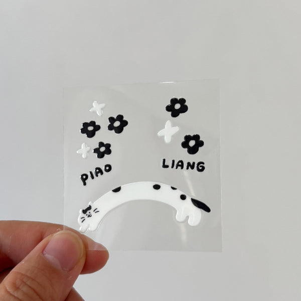 瓦片的瓦 / 感壓轉印貼紙-迷你款-漆寶貓