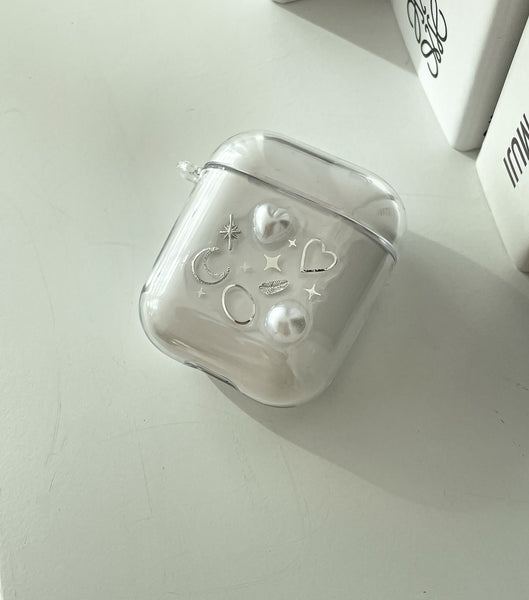 elle belle/ simple & silver airpods case