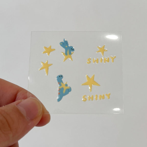 瓦片的瓦 / 感壓轉印貼紙-迷你款-星星萌猛