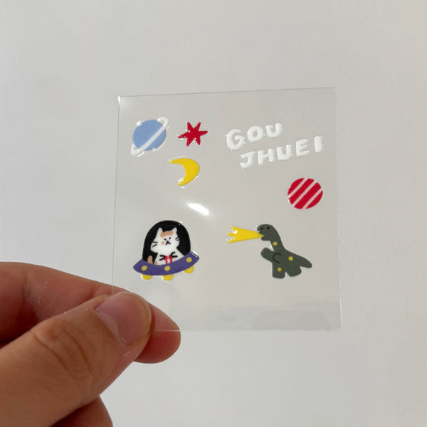 瓦片的瓦 / 感壓轉印貼紙-迷你款-貓星人