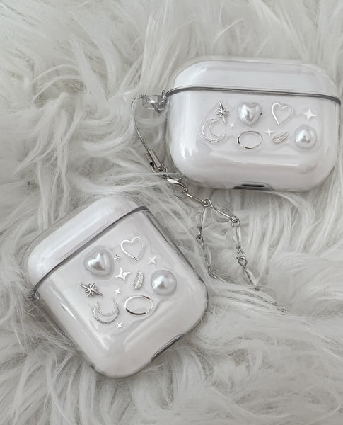 elle belle/ simple & silver airpods case