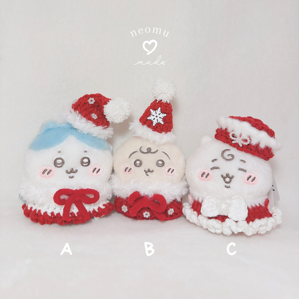 [預購] neomu made / 手工編織 聖誕帽&小禮服 套裝 （3款）