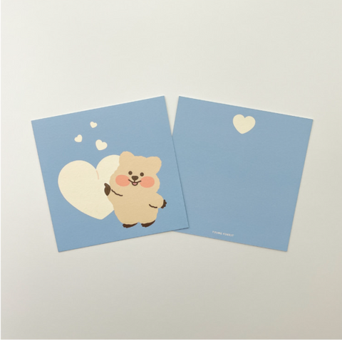 Young Forest / Blue Heart Quokka Card