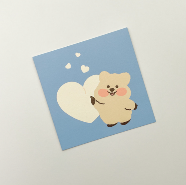 Young Forest / Blue Heart Quokka Card