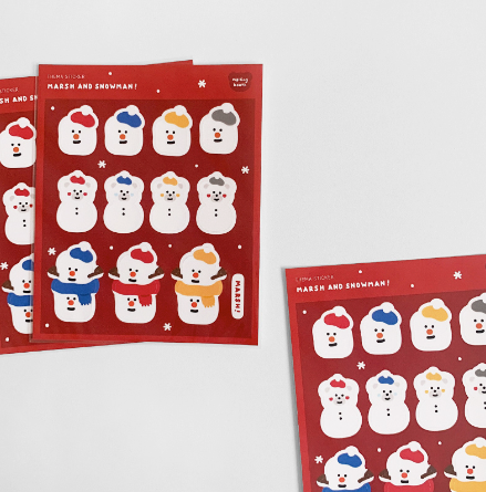 Malling Booth/ Marsh and Snowman Christmas Stickers