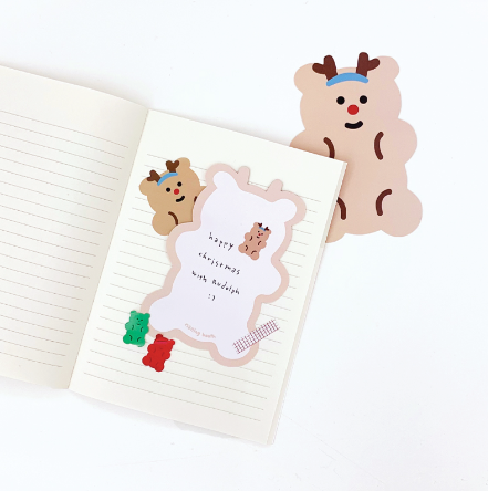 Malling Booth/ Rudolph Bear Christmas Card