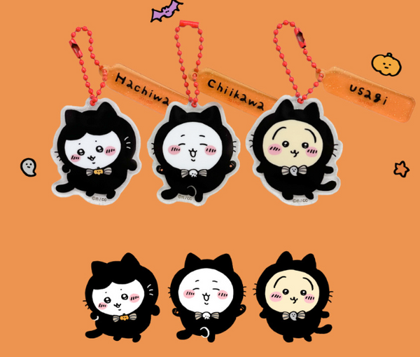 chiikawa/ Halloween Special / 黑貓貓 keyring/ hachiware