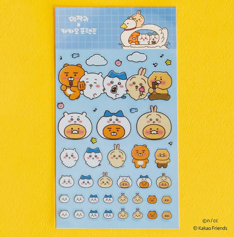 chiikawa x kakao friends/ clear stickers/ blue