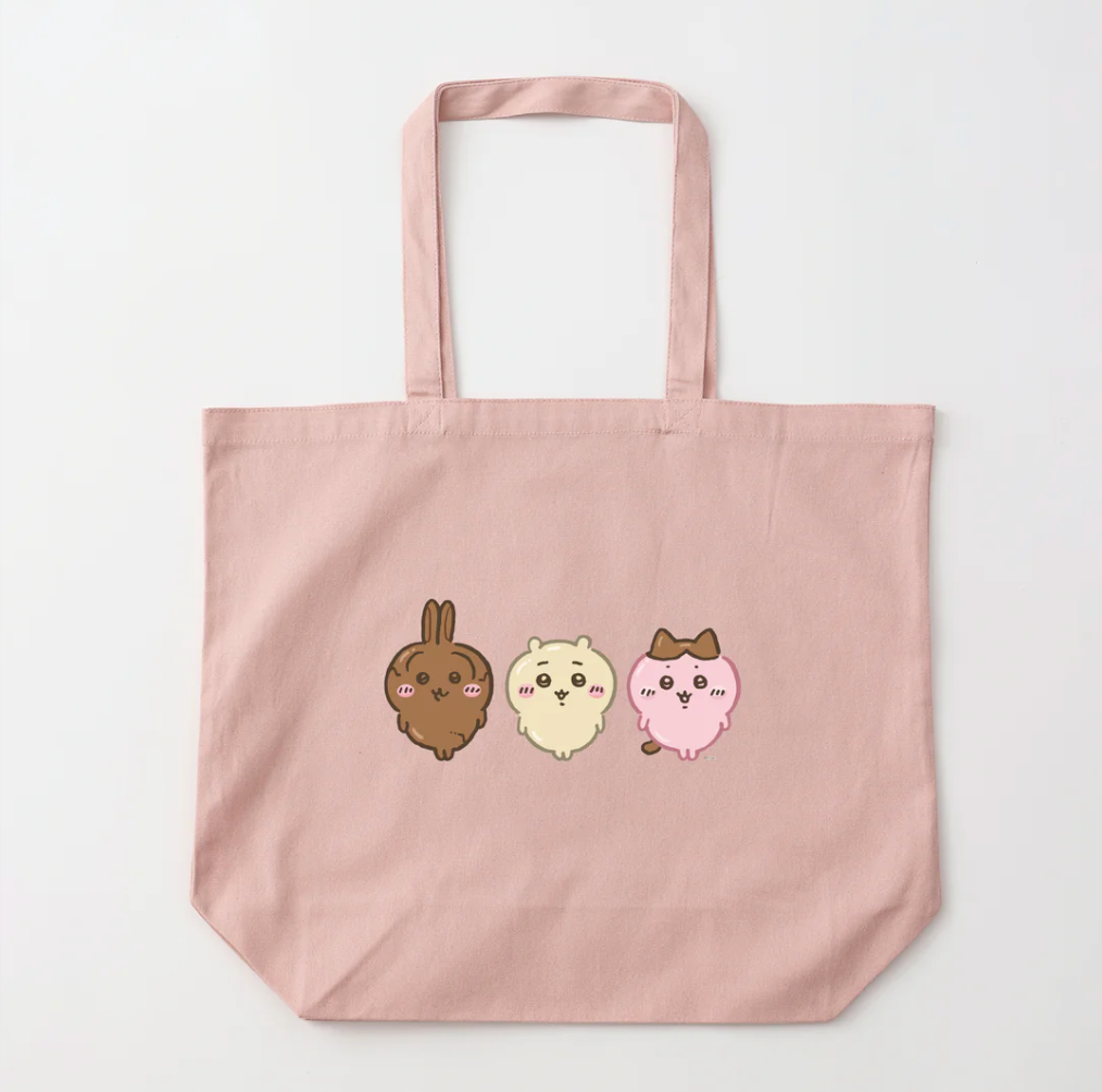 chiikawa/ 2025 Valentine's Day/ 朱古力款 / 粉紅 L Size Tote Bag