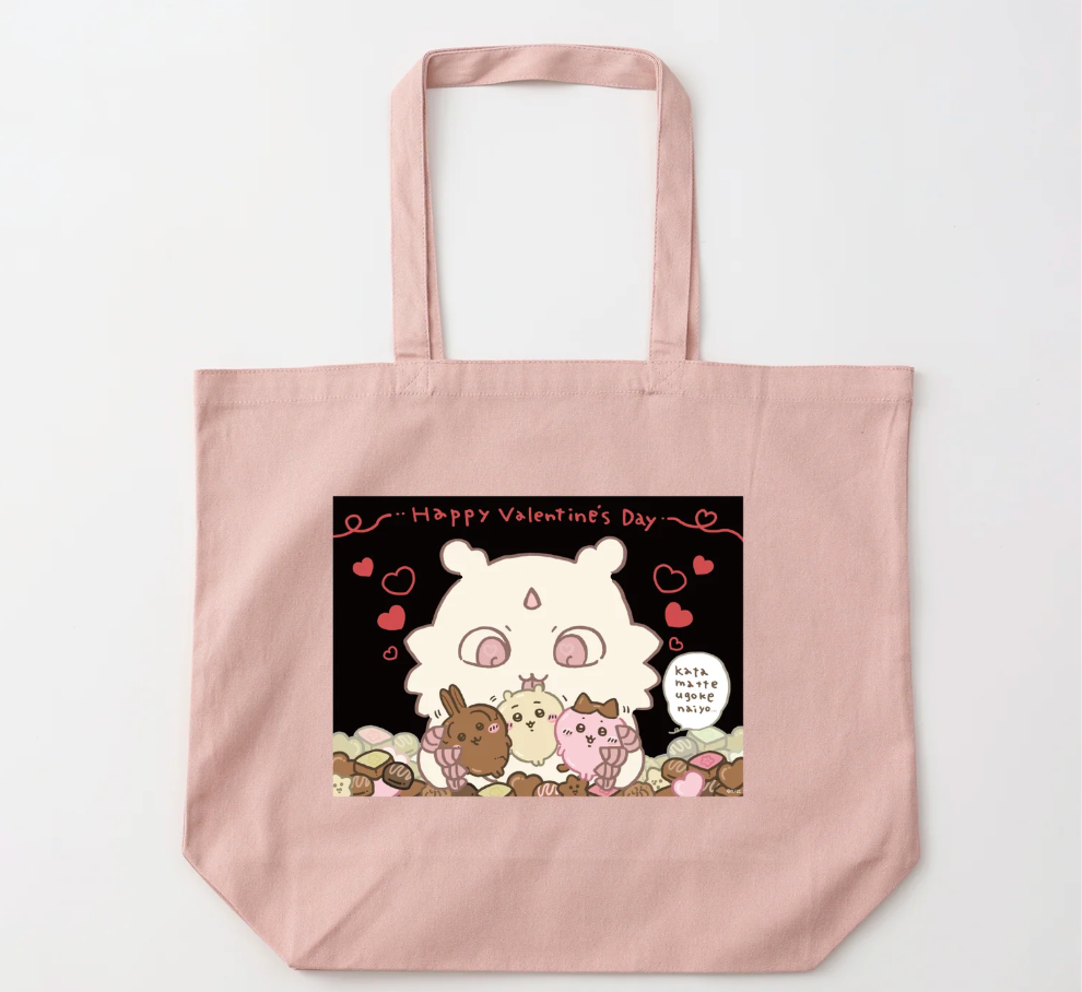 chiikawa/ 2025 Valentine's Day/ 那孩子款 / 粉紅 L Size Tote Bag