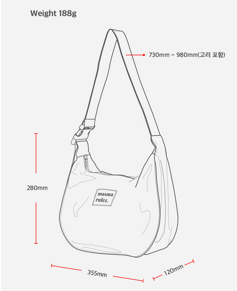 [預購] masma rulez/ Halfmoon Cross Bag (4 colours)