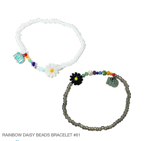 [預購] NiRO / RAiNBOW DAiSY BEADS BRACELET / black