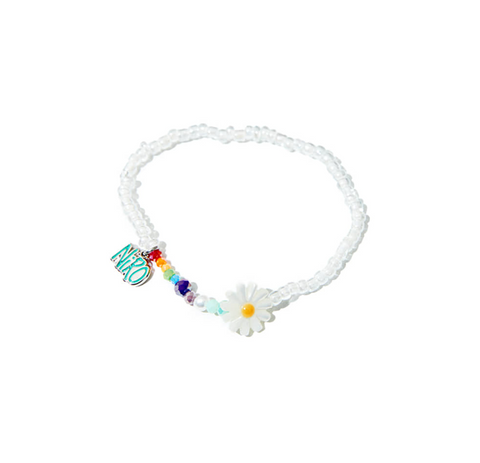 [預購] NiRO / RAiNBOW DAiSY BEADS BRACELET / white