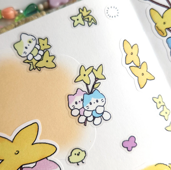 Catdabang/ Spring forsythia Cat stickers