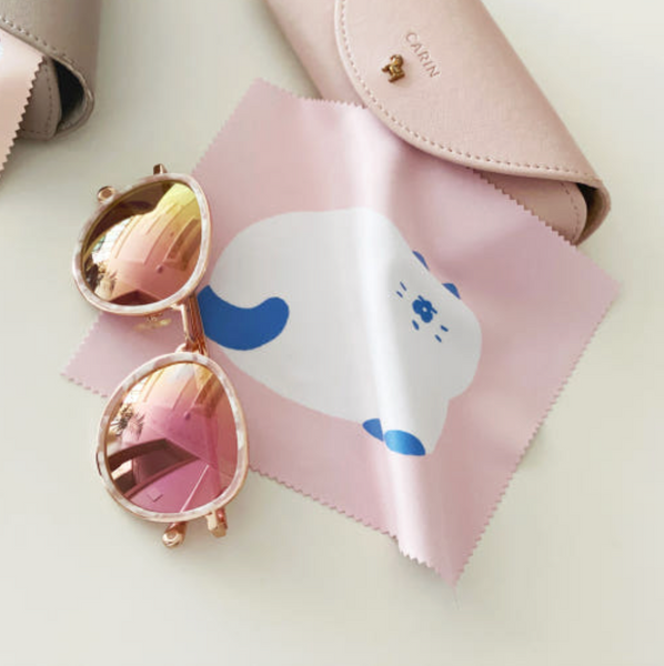 seumseum studio/ bread cat glasses cleaner (pink) 眼鏡布