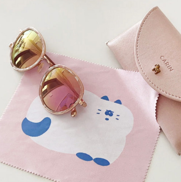 seumseum studio/ bread cat glasses cleaner (pink) 眼鏡布
