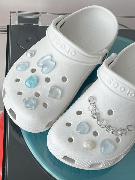 elle belle/  blue pearl crocs charms set