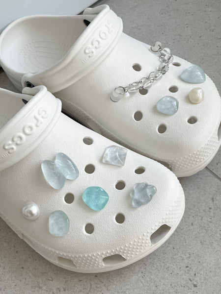 elle belle/  blue pearl crocs charms set