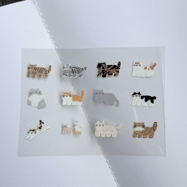 瓦片的瓦 / 感壓轉印貼紙-圖鑑款-貓咪2款