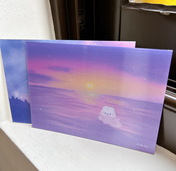 AmberLand/ (厚)光影明信片-紫色夕陽