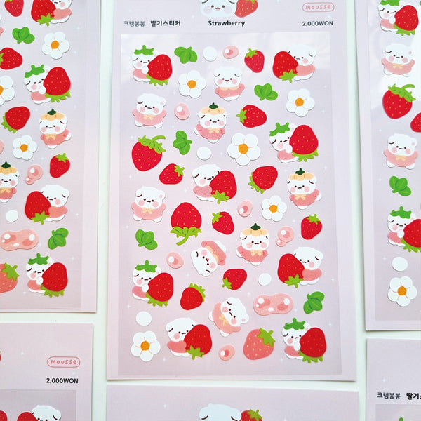 mousse/ Strawberry stickers