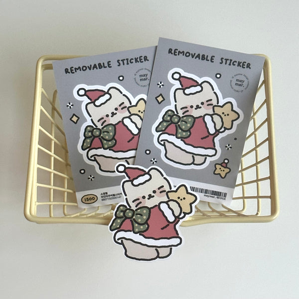 maymar/ Christmas Removable Sticker 單個貼紙/ Christmas Cat and star