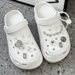 elle belle/  space silver crocs charms set