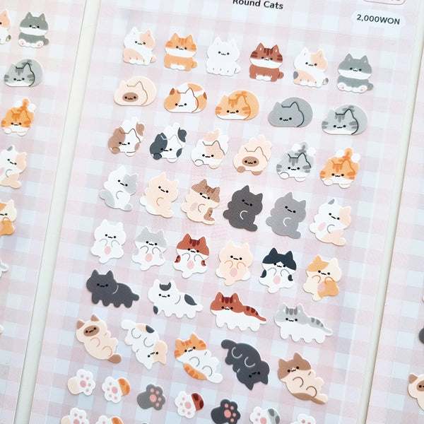 mousse/ Round Cat stickers