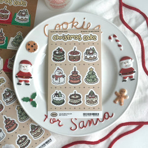 maymar/ Christmas Line Stickers/ Christmas Cake