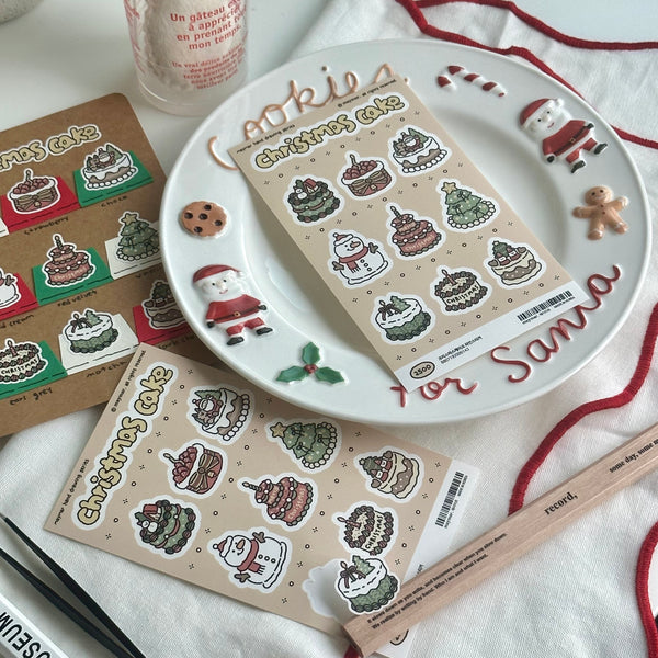 maymar/ Christmas Line Stickers/ Christmas Cake