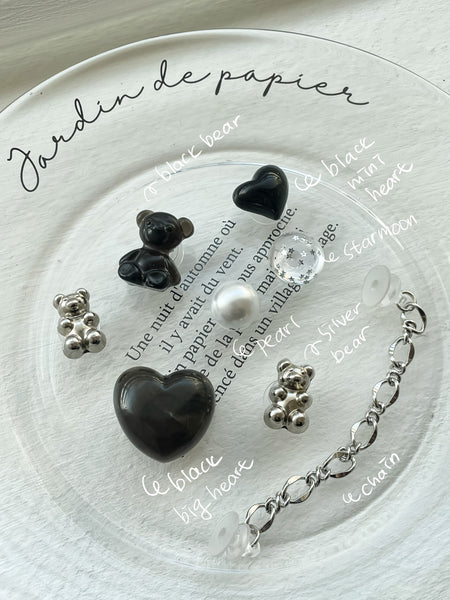 elle belle/ black heart crocs charms set