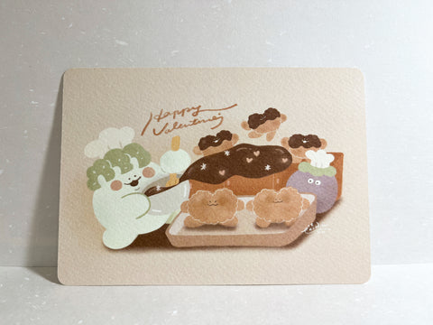 piexin小派與他的漢堡波 / 情人節明信片