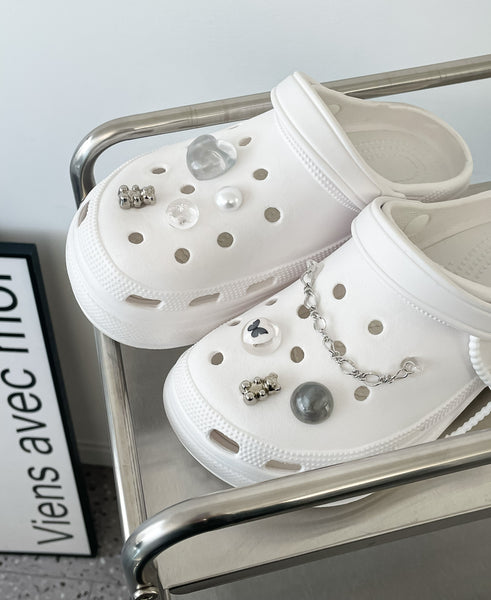 elle belle/  space silver crocs charms set