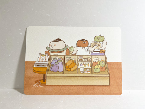 piexin小派與他的漢堡波 / 波波蔬果店明信片