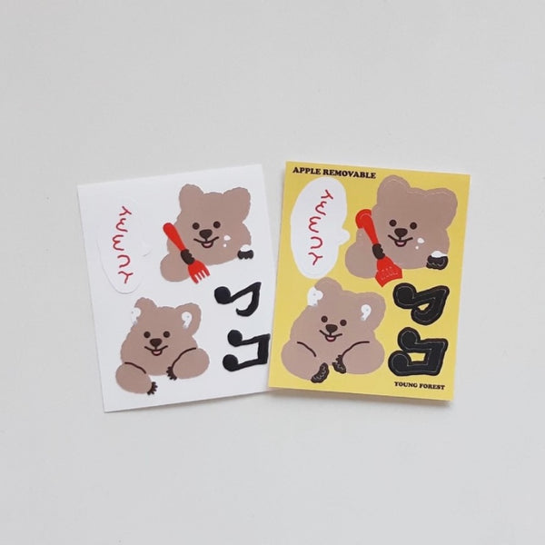 Young Forest/ Apple Quokka Removable Sticker/ Yummy 貼紙