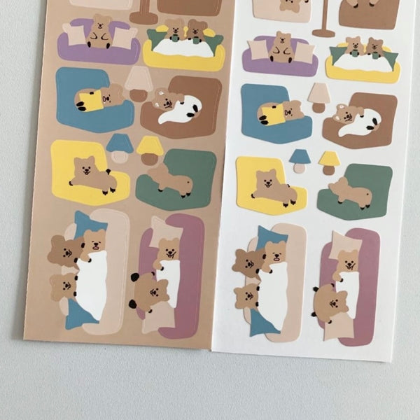 Young Forest/  Chilling Quokka Stickers