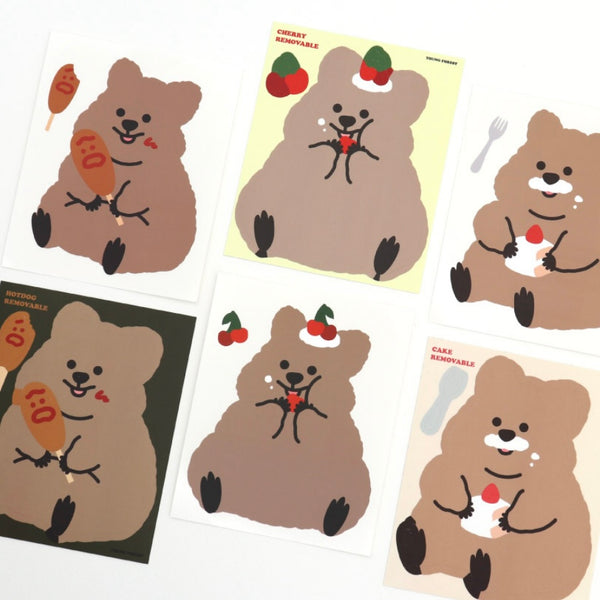 Young Forest/ Hot Dog Quokka Big Removable Sticker