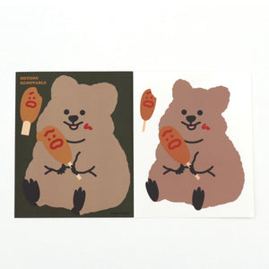 Young Forest/ Hot Dog Quokka Big Removable Sticker