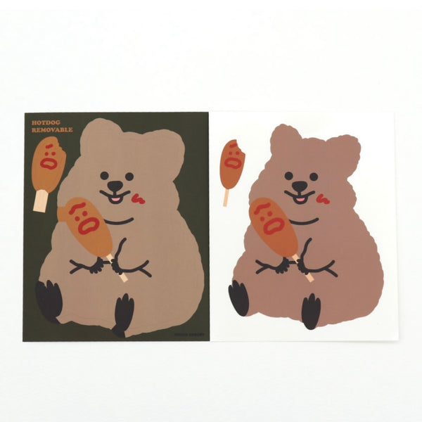 Young Forest/ Hot Dog Quokka Big Removable Sticker