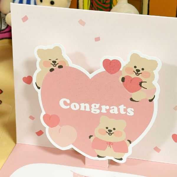 Young Forest/ Congrats Quokka 3D Card Set with envelope
