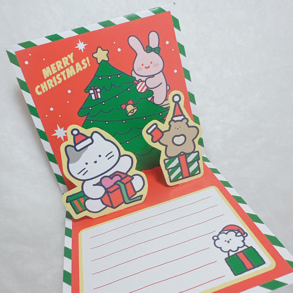 Butter Shop/ Christmas Milk Cat & Buttergom 3D立體卡  (連信封)