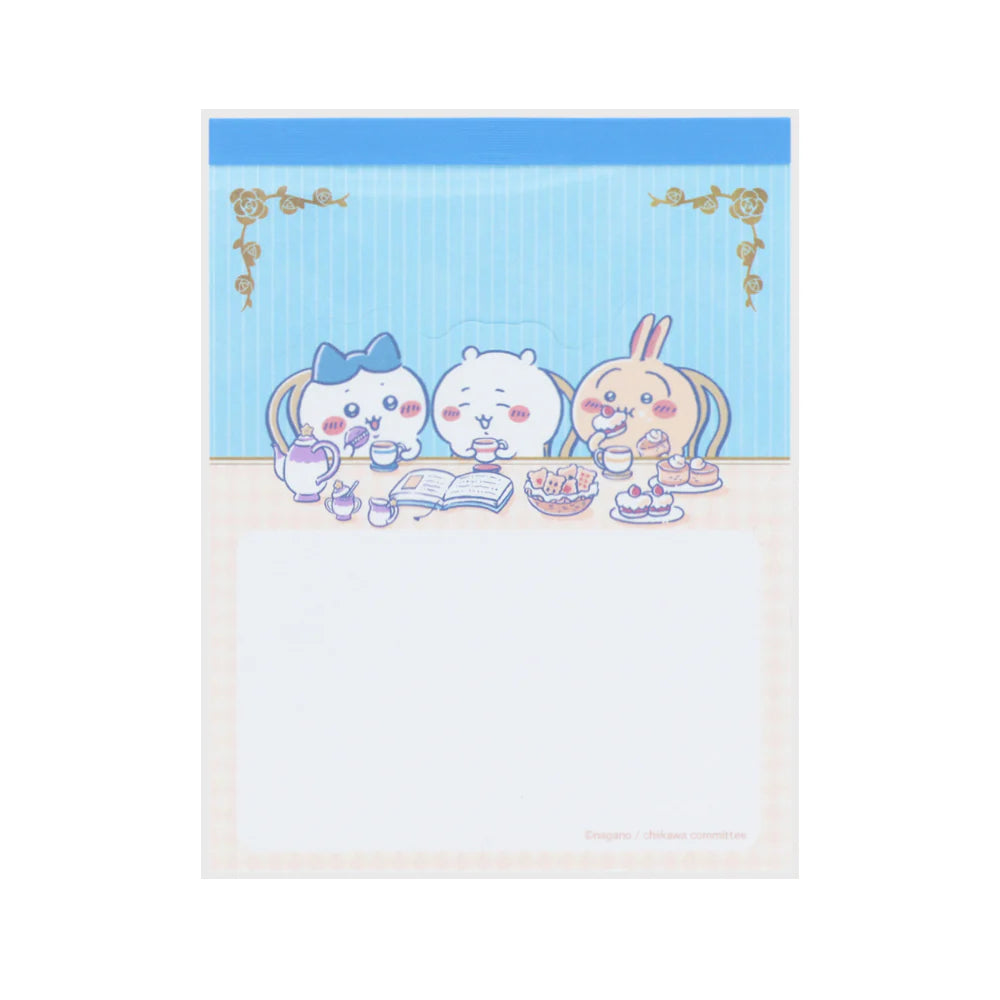 chiikawa/ Wonder Tea Time/ Message Memo  (藍) (chii&小八&兔兔)