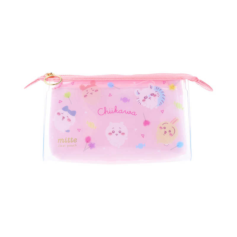 chiikawa/ mitte clear pouch 筆袋/化妝袋 / pink lollipop