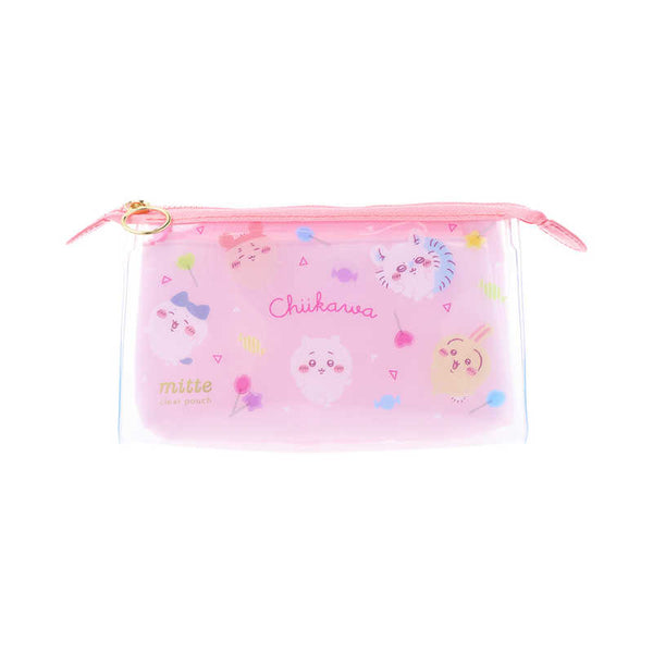 chiikawa/ mitte clear pouch 筆袋/化妝袋 / pink lollipop