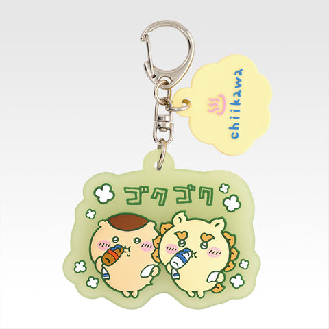 chiikawa/ 溫泉系列一番賞/ F賞  風獅&栗子饅頭 半透明Keyring