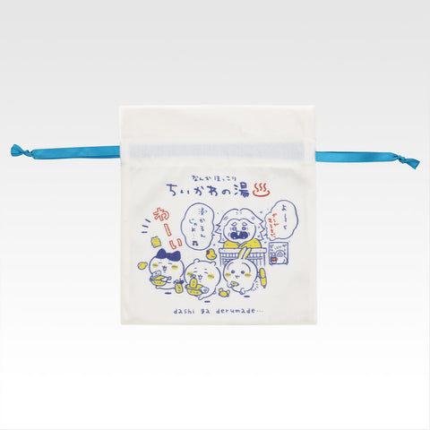 chiikawa/ 溫泉系列一番賞/ H賞 白色 索繩袋