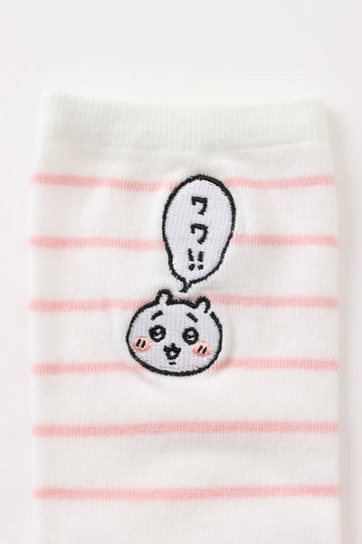 chiikawa/ chiikawa 刺繡條紋中筒襪